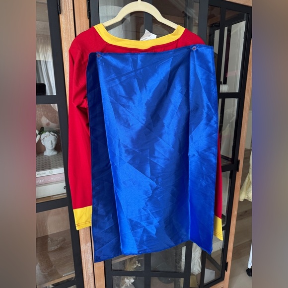 Wonder Woman superhero costume long sleeve top tee cape superman halloween - Picture 7 of 7